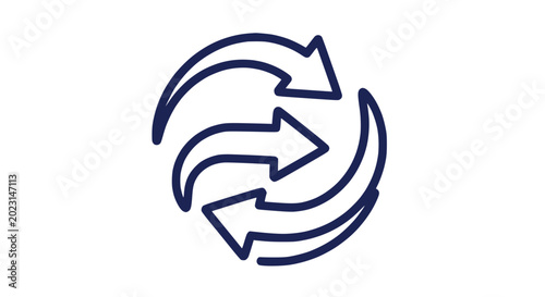 Photography Circular Arrow Icon - Recycling, Rotation, Loop, Process, Refresh Symbols