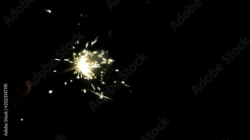 Solitary Sparkler Illuminating the Deep Darkness with Fleeting Light