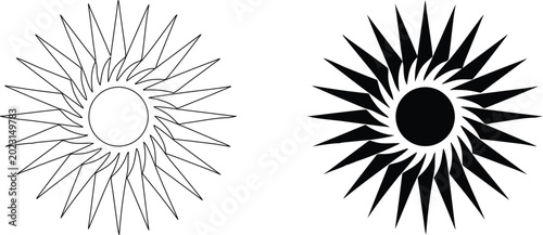 Canvastavla Sunburst radial design element featuring dynamic spike shapes for modern graphic layouts