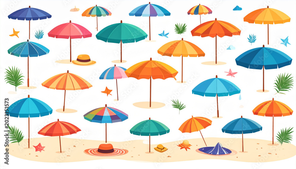 Obraz premium Flat summer umbrella vector