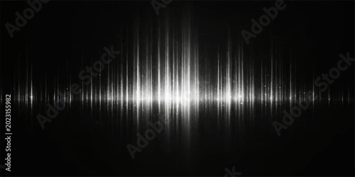 Schilderij op canvas Sound wave visualization against a dark background, representing audio, music, or data