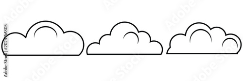 Photos black Simple thick line cloud icons