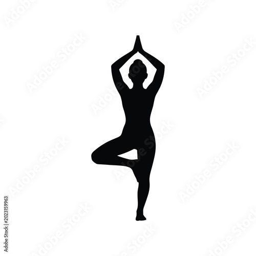 Yoga Pose Silhouette Vector for Meditation and Wellness Concepts