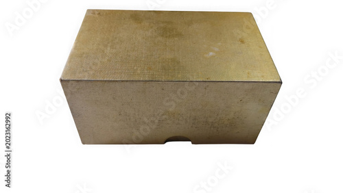 Rough wooden cube on neutral surface
