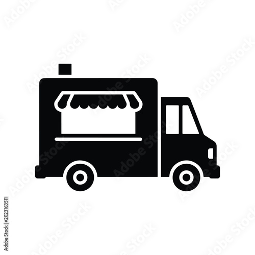 Food Truck Silhouette Vector for Street Food and Restaurant Concepts