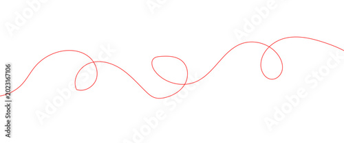 Photos Red thread isolates on a white background