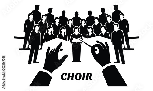 Foto Conductor Hands Leading Choir Silhouette Ensemble Performance
