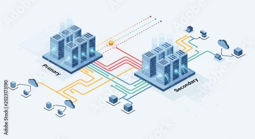 Bild auf Leinwand servers network connection data exchange.