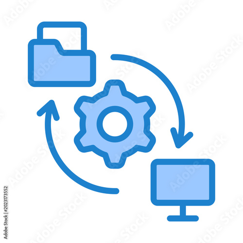 Quadro su tela Ftp Icon - Duotone Blue Color