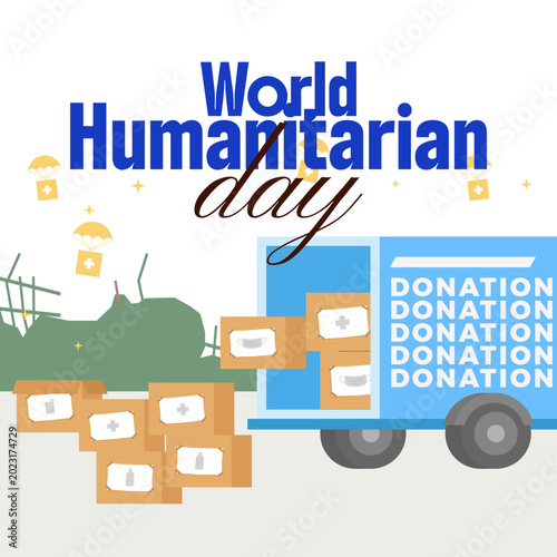 Flat illustration for world humanitarian day