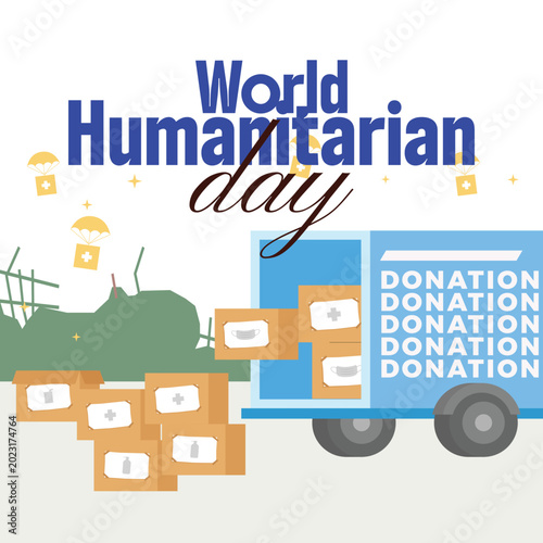 Flat illustration for world humanitarian day
