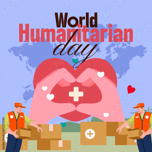 Flat illustration for world humanitarian day