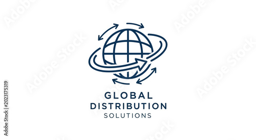 Global distribution solutions logistics icon.