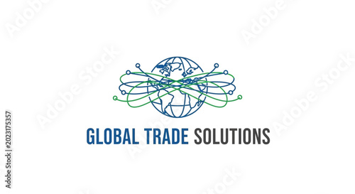 Global trade solutions business logo design.