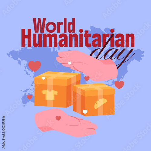 Flat illustration for world humanitarian day