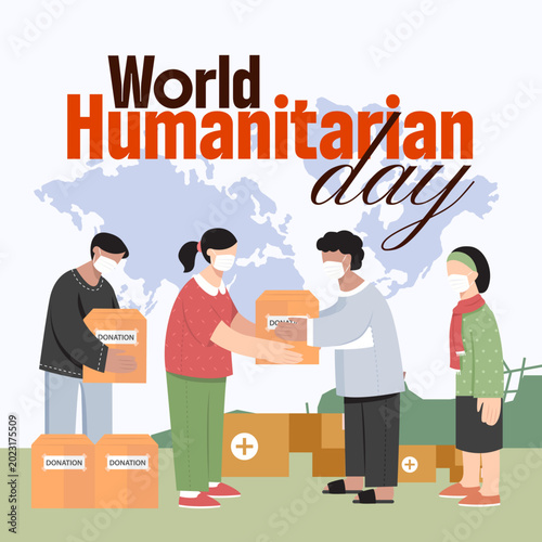 Flat illustration for world humanitarian day