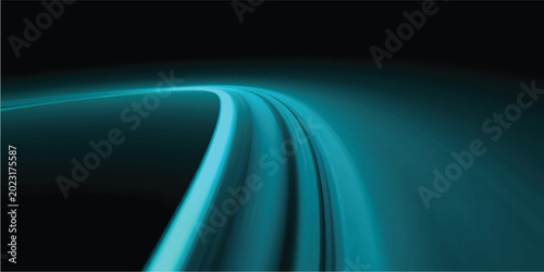 Φωτογραφία Abstract glowing blue light wave forming flowing data transmission lines on navy