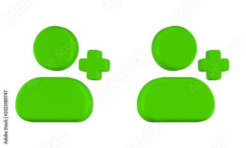 3D add friend or add user icon commonly used on social media platforms.