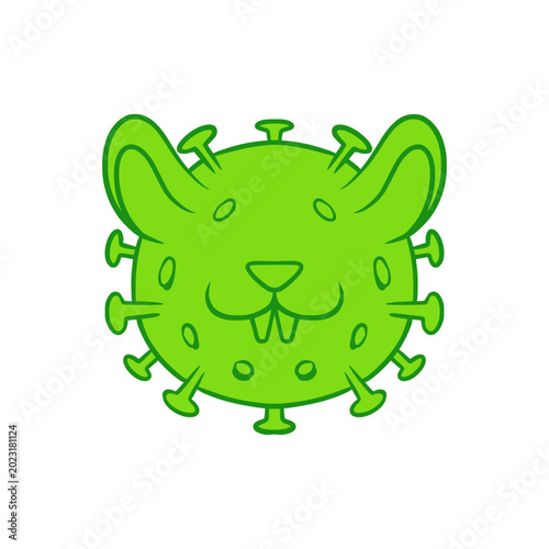 Cute Mouse Hanta Virus Mascot Cartoon Vector Illustration