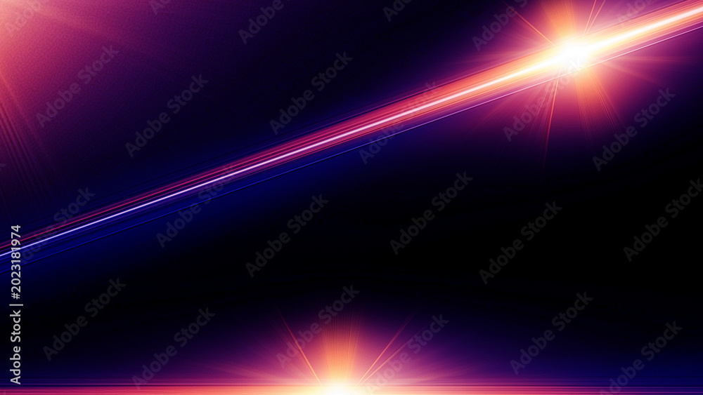 Naklejka premium Pink and blue light streaks on black background abstract.