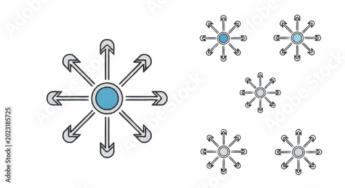 фотографія Network connections and communication flow.