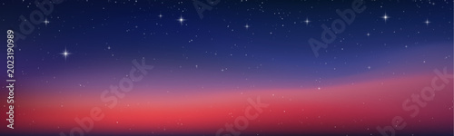 Realistic vector space galaxy with nebula in the starry night sky. Bright star light fills cosmos and universe. Dark blue background with glowing stars and fantasy design.
