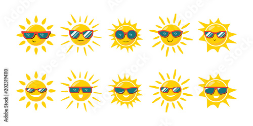 Cartoon Sun Wearing Sunglasses
