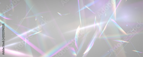 Cuadro en lienzo Neon crystal prism radiates rainbow diamond light across glass glitter beside sun rays