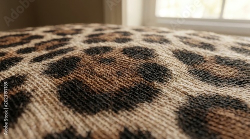Leopard print fabric texture close up background