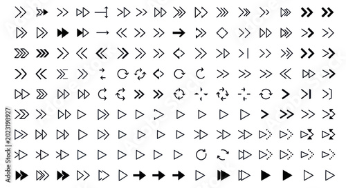 Fotografi Arrow icons set directional navigation symbols