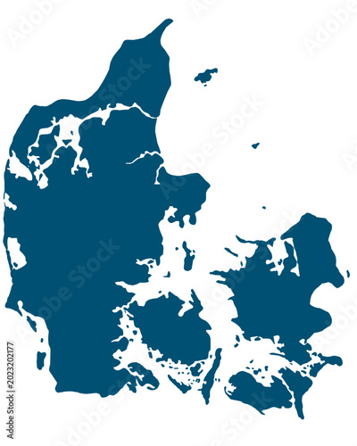 Photography silhouette map of denmark