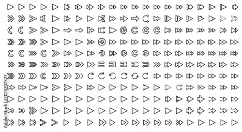 Arrow icons set directional navigation symbols