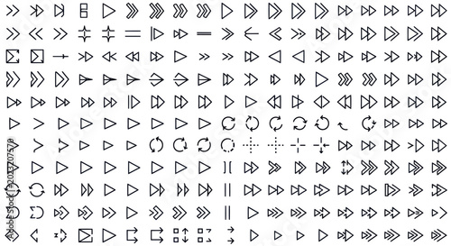 Arrow icons set directional navigation symbols