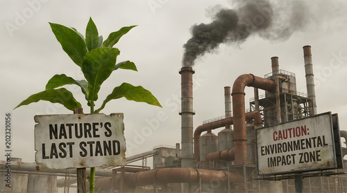 Industrial Pollution and Environmental Warning with Nature Conservation Concept