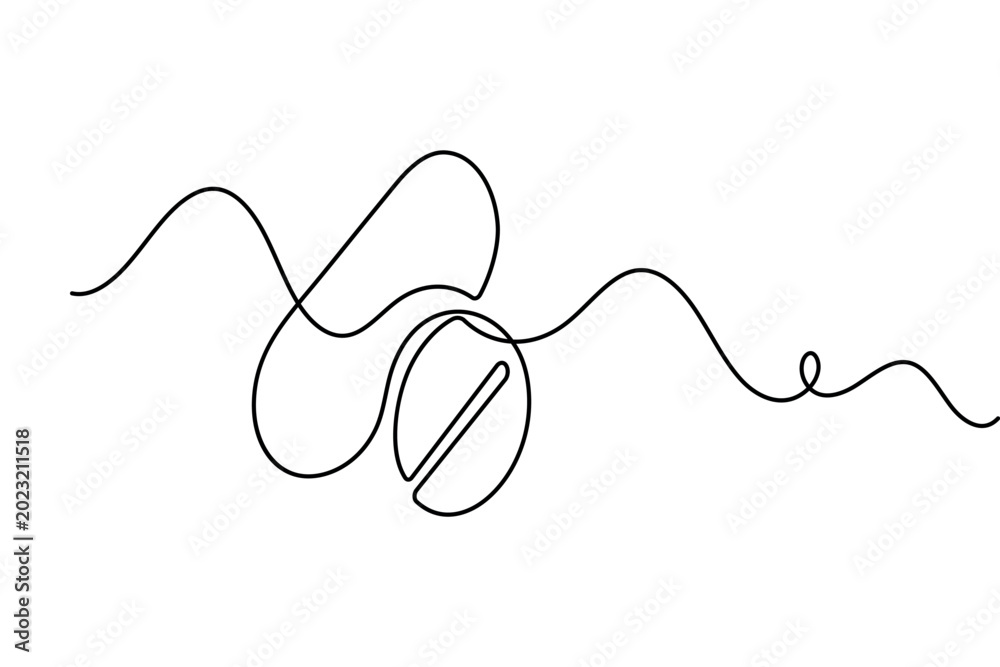 Obraz premium Medical pill and capsule icon, continuous one line drawing minimalist style isolated outline vector illustration