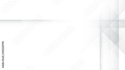 Abstract white and gray color, modern design stripes background with geometric shape and glowing light. Vector illustration.
