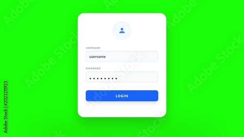 A person logs into a website on a green background screen