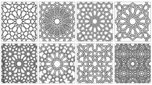Obraz na plátne Intricate Geometric Patterns: Islamic Art, Arabesque, Tessellation, Seamless Bac