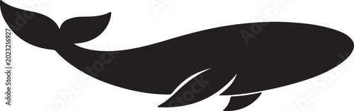 Foto Swimming Whale Silhouette Vector EPS Transparent Background