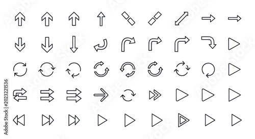 Photos Arrow icons set for design and communication