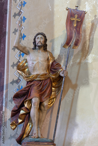 VERCELLI, ITALY - JANUARY 17, 2026: The statue of Resurrected Jesus in the ch...