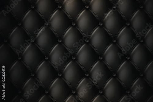 Elegant Black Diamond Quilted Leather Texture