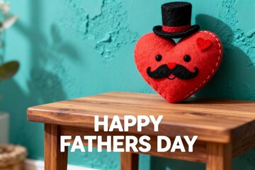 Heartshaped decoration with top hat on table