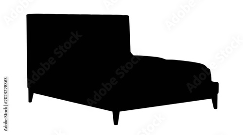 Slika na platnu Black chaise lounge chair silhouette isolated on transparent background, Vector