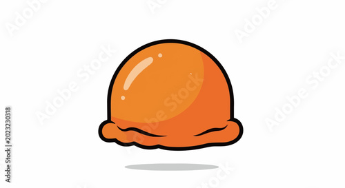 Canvas Print A vibrant orange scoop of ice cream with a smooth, glossy finish