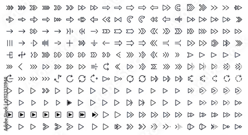 Arrow icons set directions navigation ui elements