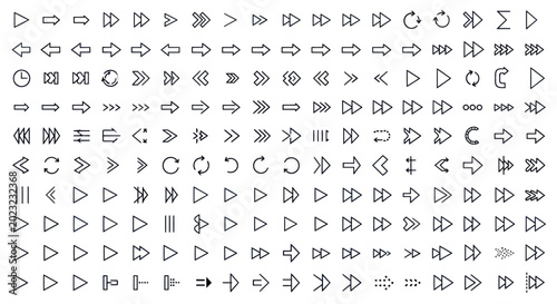 Arrow icons set directions navigation