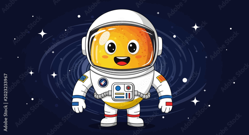 Fototapeta premium Smiling Astronaut in White Space Suit.