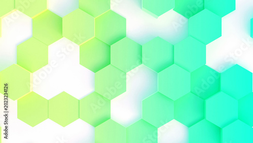 White green background with hexagon pattern, minimalist abstract business bac...