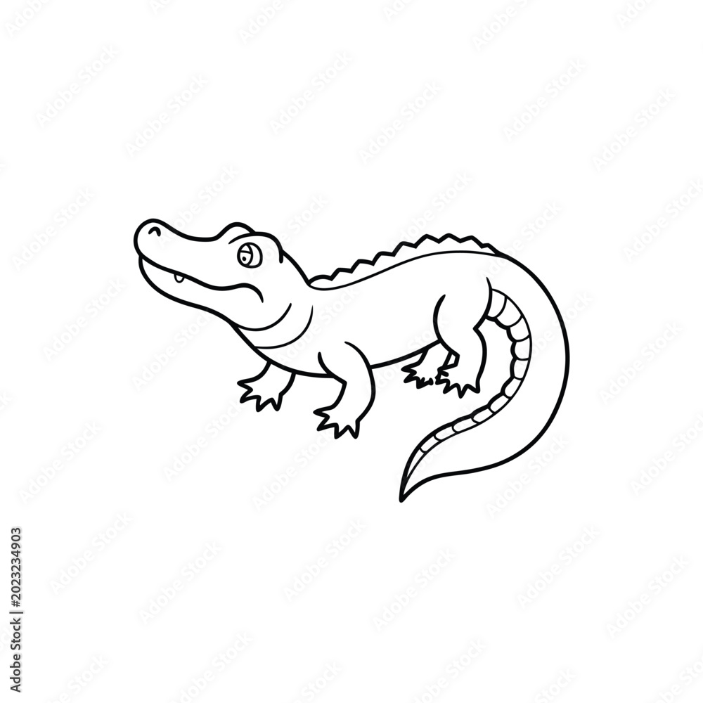 Fototapeta premium Cute cartoon dinosaur walking on four legs